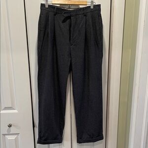Cuffed Steel Grey Wool Trousers
